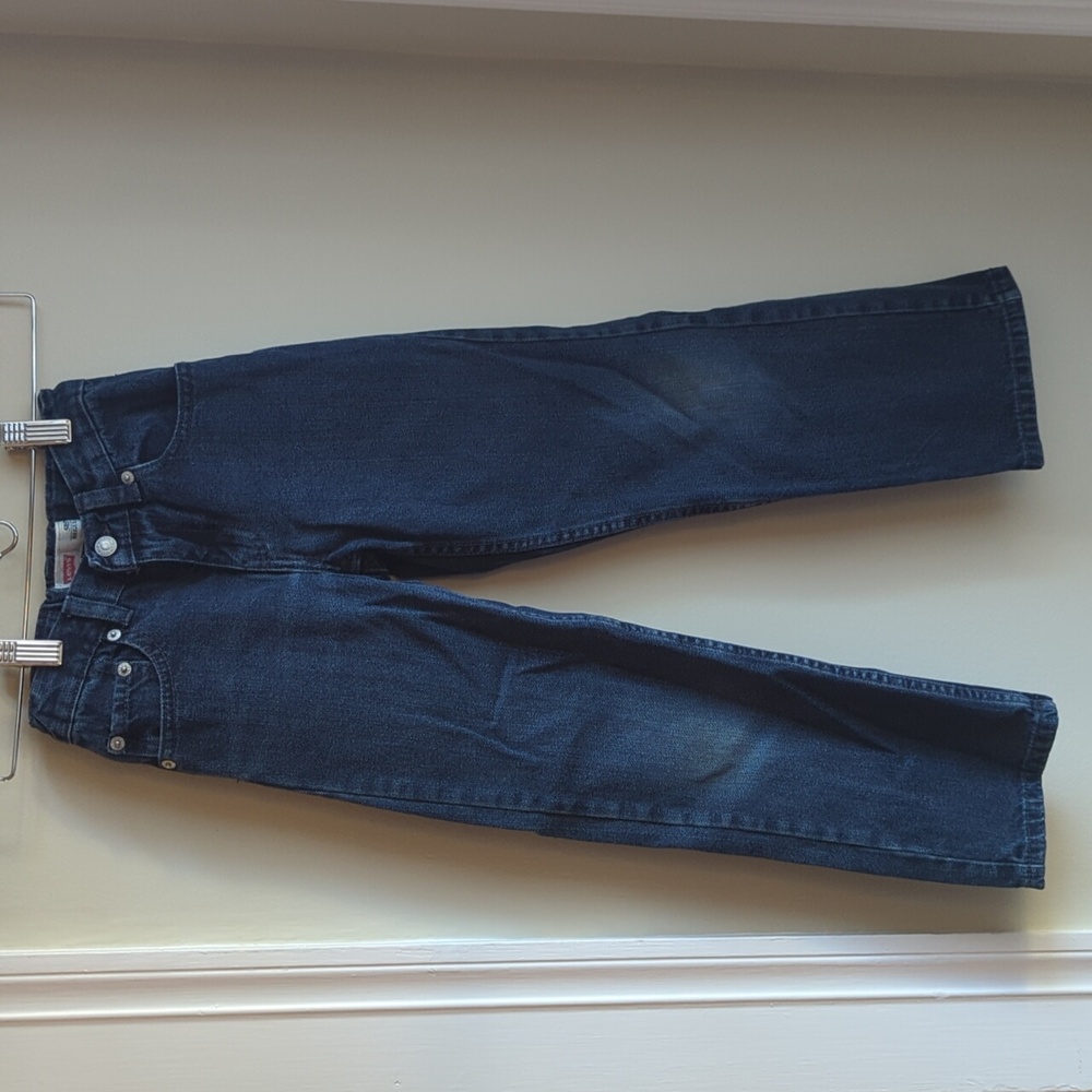 Levi's Washed Black/Blue Straight Boy's 505 Jeans Size 7